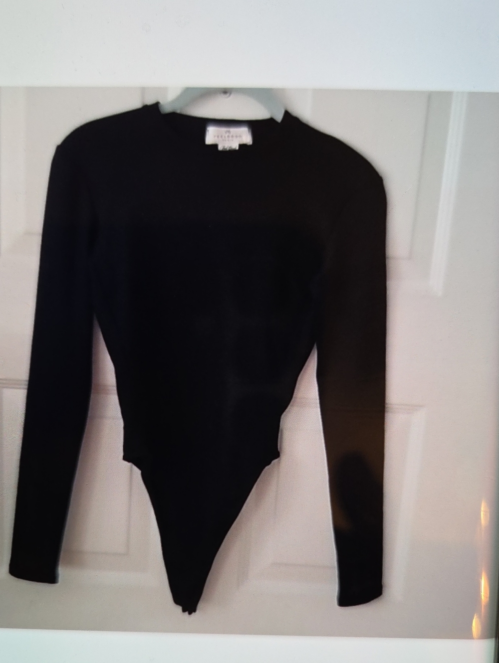 Black Long-Sleeve Bodysuit Sweater - Women